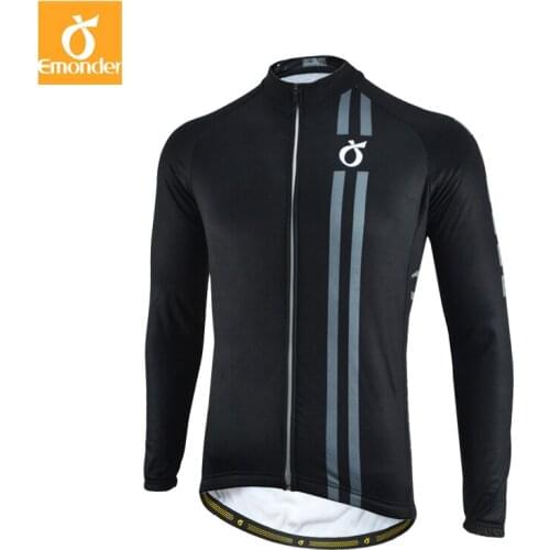 Mens Cycling Jersey Winter Long SleeveThermal Fleece Reflective For Cycling Clothing Ropa Ciclismo Black bicycle clothing