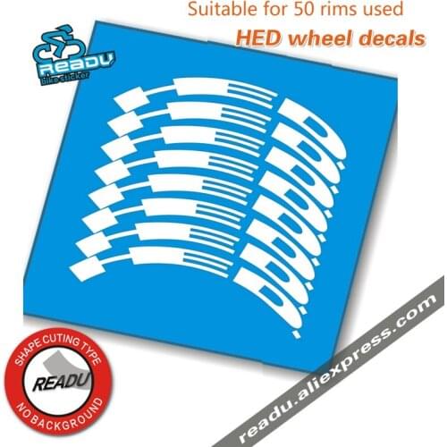 Road bicycle HED sticker rims wheel set for 50mm height HED wheel rims decers (reserved brake side) for two wheels stickers