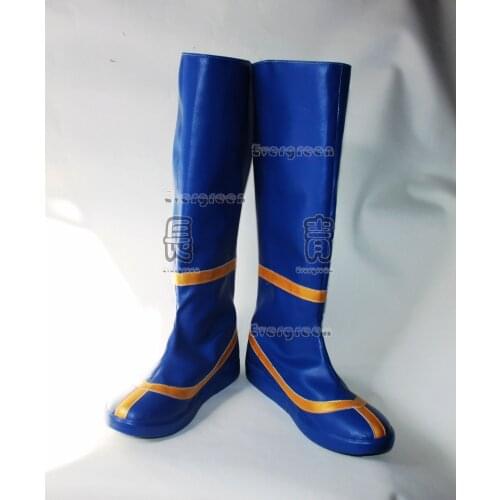 Azure Dragon Blue Long Cosplay Shoes Boots C006