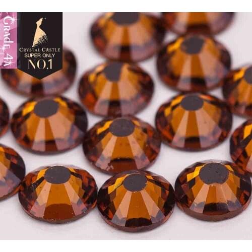 Small size grade 4A glass flatback rhinestone Coffe non hot fix crystal none glue no hotfix strass rhinestones for nail Art