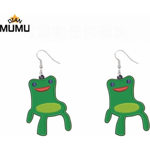 Creative simulation animal earrings personality funny acrylic green frog chair earring earrings female