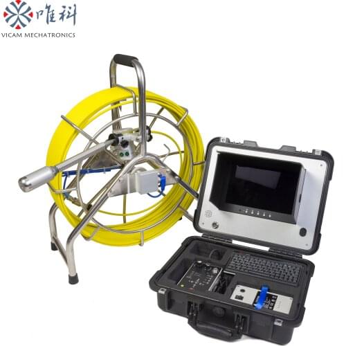 Vicam New AHD model 60m cable sewer pipe inspection camera with 40mm self levelling image camera head and HD control box