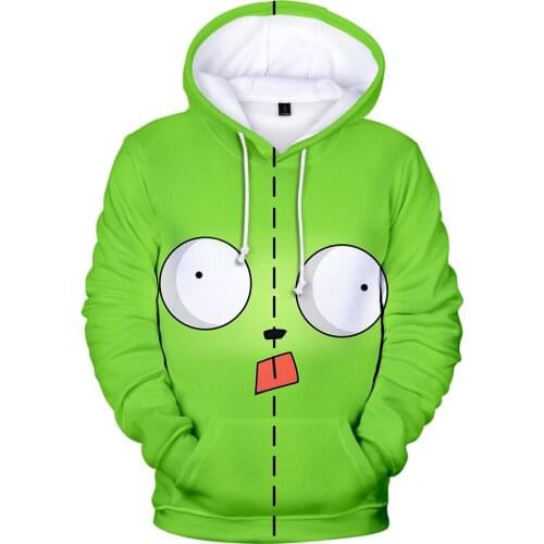 New Invader Zim Men/women Long Sleeve Sweatshirt 3D Print Oversize Hoodies Hip Hop Loose Streetwear boys Autumn winter Outwear