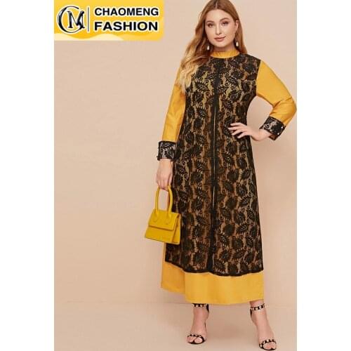 New Design Muslim For Women Elegant Arabian Black Lace Cuff African Dresses Abaya Dubai Turkish Islamic Clothing Ramadan Robe