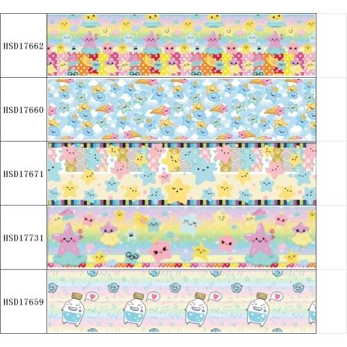 22MM 25MM 38MM 50MM 75mm Printed Pattern on Grosgrain Ribbon for diy ribbon