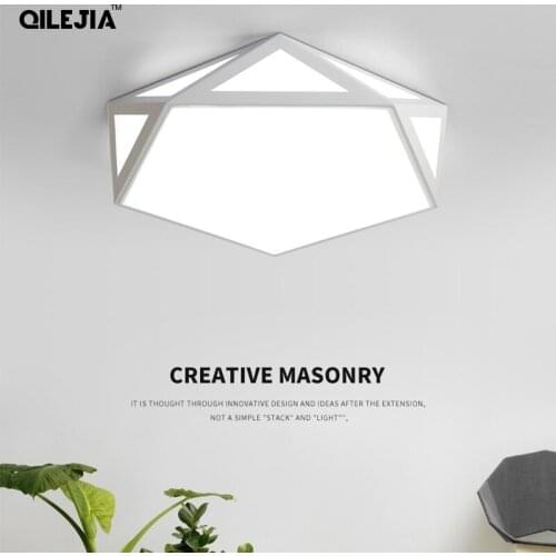 Nordic bedroom lamp simple modern creative personality second bedroom lamp ultra-thin room study lamp geometric ceiling lamp