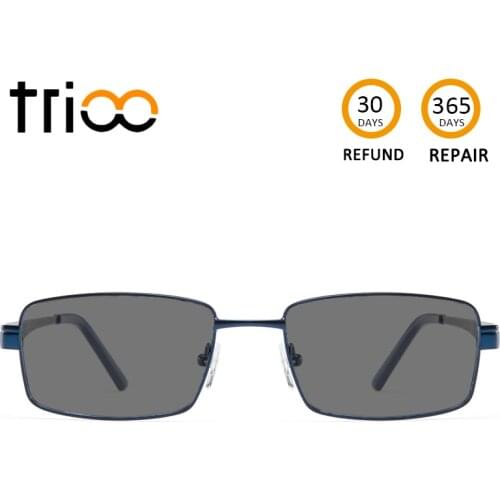 TRIOO Sunglasses with diopters Square Black Prescription Glasses Men Black Minus Eyeglasses Polarized Nearsight Driver Eyewear