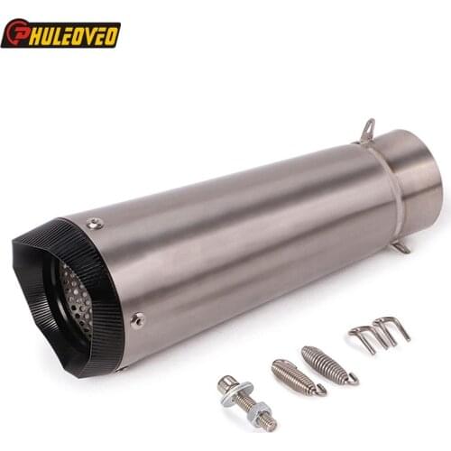 Titanium Alloy ID:51mm/60.5mm Universal Motorcycle Exhaust Muffler Escape Motobike Exhaust for R1 R3 R6 CBR500 Z800 MT07 CB400