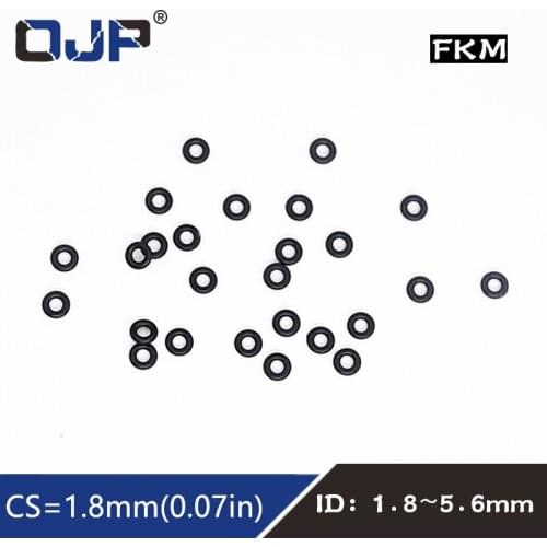 10PCS Fluorine rubber Rings Black FKM O ring Seal 1.8mm Thickness ID1.8/3.55/4/4.5/4.87/5/5.15/5.3/5.6mm O-Ring Seal Gasket Oil