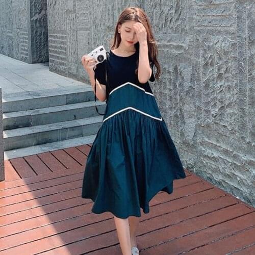 Large Size Women Patchwork Robe Femme Long Dress Gentle Wind Loose Waist Ladies Dresses Xxxxl Vestidos Elegantes