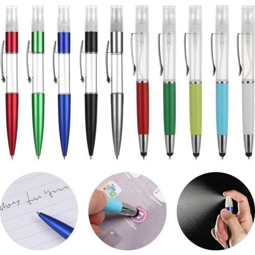 1 PC Portable Multifunction Spray Ballpoint Pen Refillable Disinfectant Pen Practical Mini Travel Perfume Bottle Writing Tools