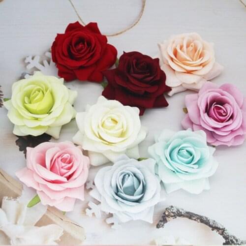 10pcs White Rose Artificial Silk Flower Heads Decorative Scrapbooking For Home Wedding Birthday Decoration Fake Rose Flowers