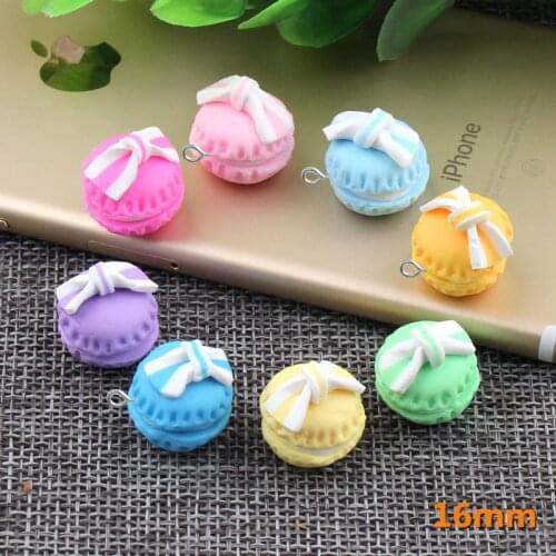10pcs Mix Resin round Macaroon Dessert diy crafts similated Miniature food Figurine model cabochon Macaron cake kawaii charm diy