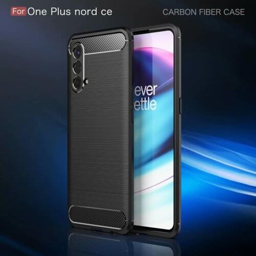100pcs/lot Business Phone Case For Oneplus Nord ce 5G N10 N100 9 Pro Carbon Fiber Brushed TPU Back Cover