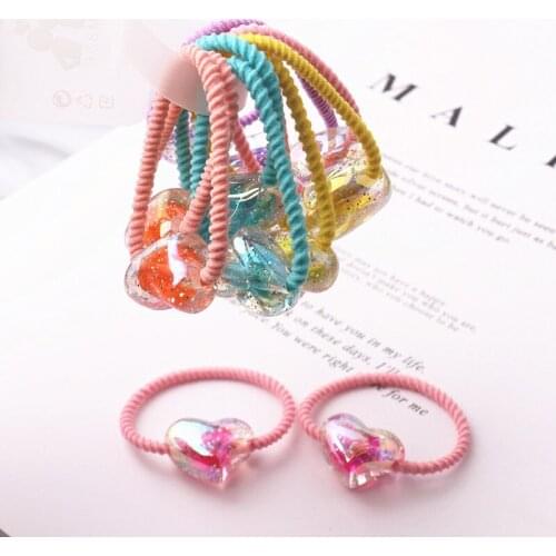 2pcs/lot hair rope baby hair accessories children girls hair rope hair Cute heart head jewelry Girl gift