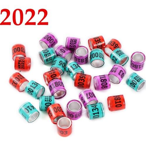 2022 Multicolor Pigeon Foot Ring With Word Earrings Quality Durable Bird Ring Pigeon Racing Rings Bird Training Tool 100 Pcs