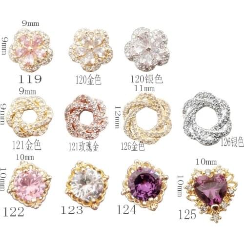 5pcs/lot Korea luxury Zircon Nail Art Parts Alloy Kawaii Accessories Glitter Rhinestone Decoration Charm Nail Material Supplies
