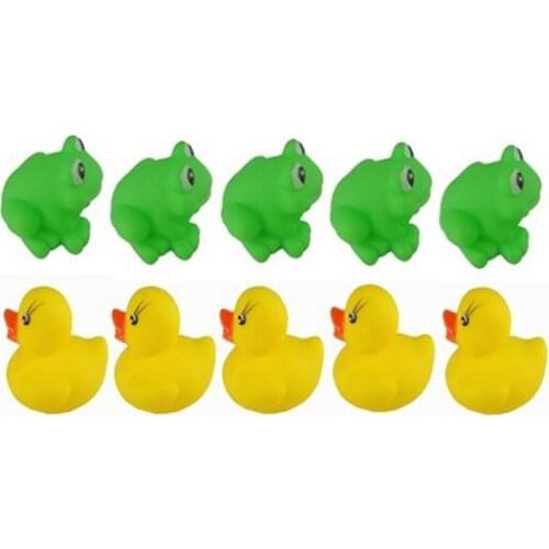 ABWE Best Sale 1 set of Frogs & Ducks 5Pcs+5Pcs Baby Bath Tub Toys