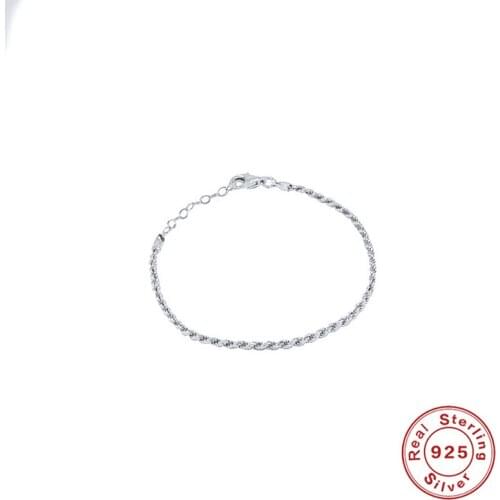 GS 925 Sterling Silver Gold Twist Chain Bracelet Bangle Soft New Rock Punk Luxury European Fashion Bracelet Fine Jewelry Gift