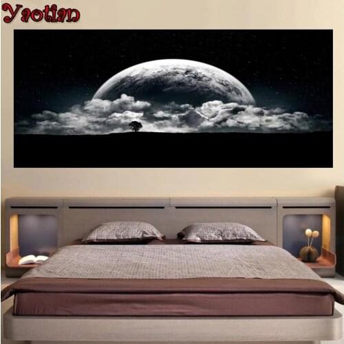 Full Square/Round Drill 5D DIY Diamond Painting Earth Moon Landscape Diamond Embroidery Cross Stitch 3D Mosaic Home Decor