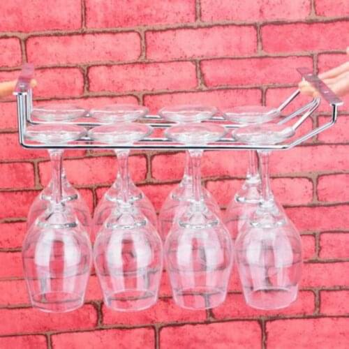 Bar Barware 35cm Stainless Steel Cabinet Display Hanging Shelf Stemware Wine Glass Holder Goblet Rack Organization Wine Tools