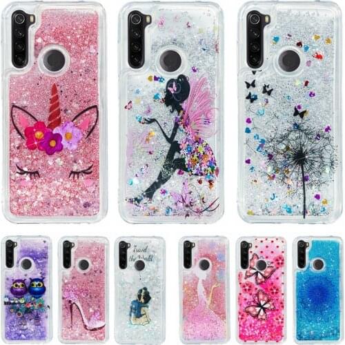On For etui Xiaomi Redmi Note 8T Case Soft Case sFor Fundas Xiomi Redmi Note 8T Cover Dynamic Liquid Glitter Phone Cases