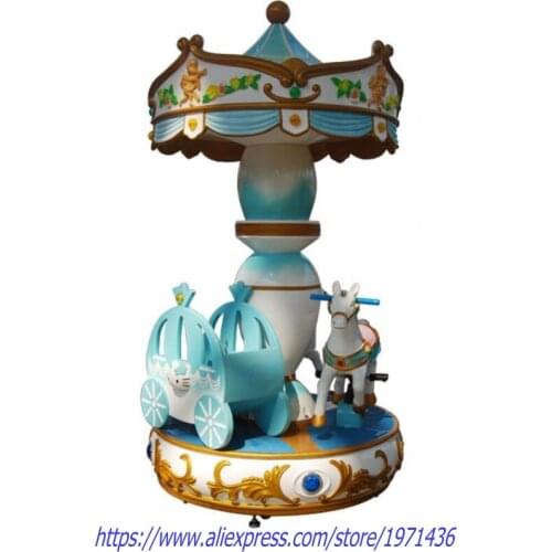 Palace Style 3 Kids Play Merry Go Round Horse Carousel Kiddie Rides Amusement Equipment Rotation Arcade Game Machine