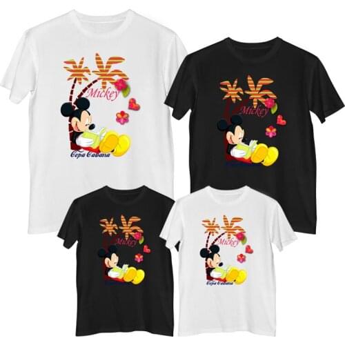 Disney Mickey Mouse T shirt Summer Comfortable 100% cotton Fashion tshirt women 2021 T-shirt for girls mum and daughter clothes