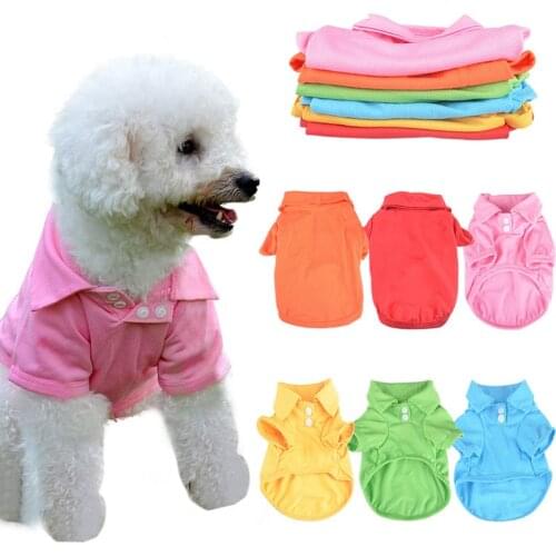 2020 Fashion Candy Color Dog POLO T Shirt Winter Warm Dogs Clothes Costume Hoodies Coat Puppy Outfit Pet Clothes 5 Colors
