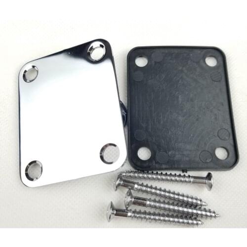 Chrome Silver Electric Guitar Neck Plate For Strato and Tele Guitar