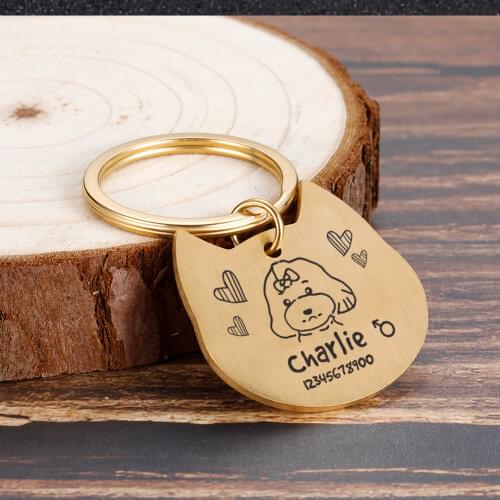 Free engraving Name Tel Anti-lost Dog ID Tags Personalized Cat Puppy Pet Name Tel Nameplate Pendant Dog Collar Accessories