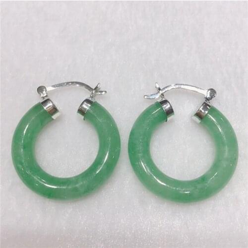 Beautiful New Natural purple stone 925 sterling silver Earrings