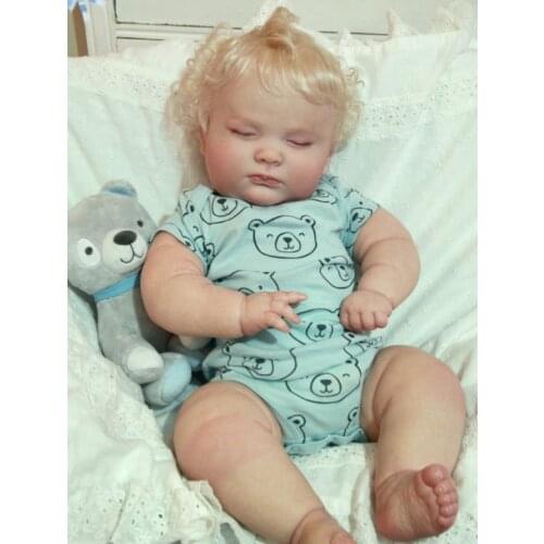 NPK 23Inch Reborn Baby Doll Kit Lifelike 3 Month Toddler Sleeping Joseph Vinyl Unpainte Unfinished Doll Parts DIY Blank Doll Kit