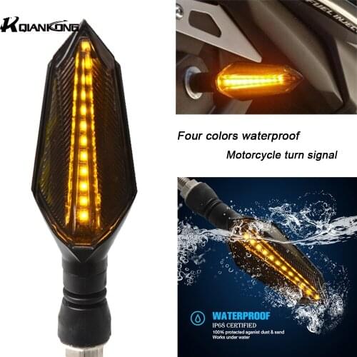 2Pcs Flashing Motorcycle LED Turn Signal Light High quality 12 Led Indicator Light Dual Color Blue&Amber Blinker Light
