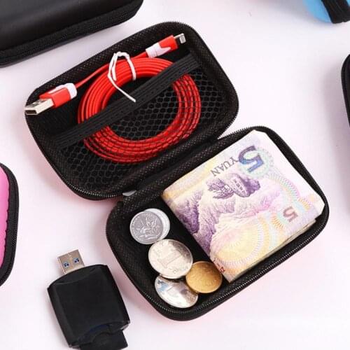 Multi-function Portable Zipper USB Charge Cord Earphone USB Data Cable Storage Bag Organizer Case Wallet