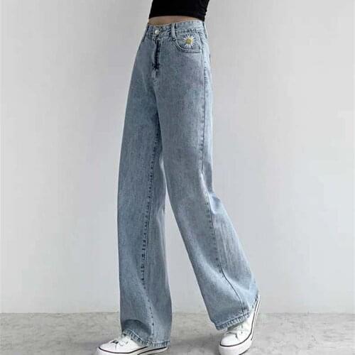 Fashion Harajuku Loose Pants 2021 Summer Woman Jeans High Waist Clothes Wide Leg Denim Clothing Streetwear Vintage Quality