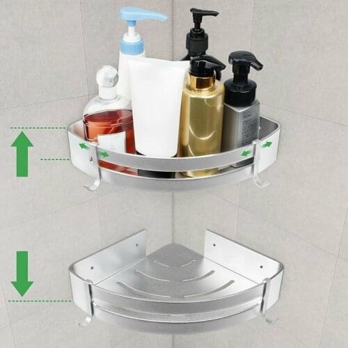 Bathroom Wall-free Punching Wall Hanging Bathroom Corner Shelf Caddy Bathroom Shelf Shower Storage Wall Holder Shampoo Holder