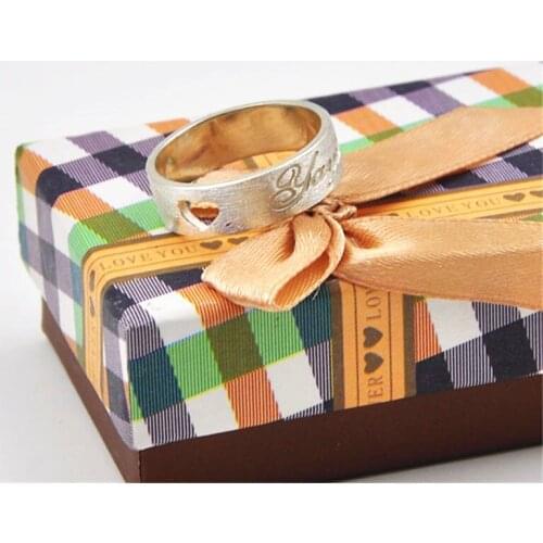 Solid Silver Scrub Wedding Ring Personalized Name Engraved Ring Heart Couple Ring