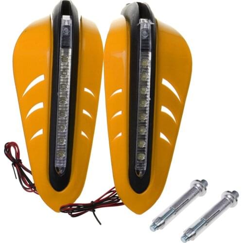 A Pair Replacement Motorbike Handguards & LED Daytime Running Lights Yellow For Honda For Suzuki For Yamaha