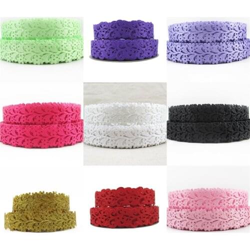 Hollow Lace Grosgrain Ribbon Flower Ribbon 22MM For Hair Bows DIY Crafts Handmade Accessories,25Yc19602