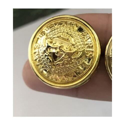 Buttons, round gold, light gold, silver