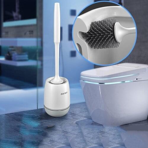 Wc Toilet Brush Silicone Wall Hung/Floor Stand Durable Soft Bristles Household Cleaning Bathroom Accessories Efficient Cleaning