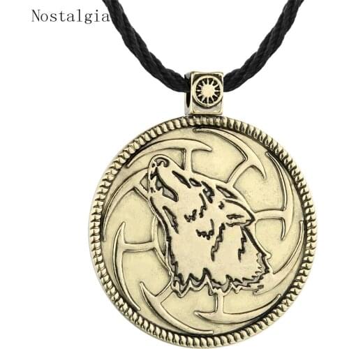 Slavic Kolovrat Ethnic Jewelry Pendant Wolf Amulet Wicca Necklace Joyeria Mujer Animal Charm Wolf Necklace Spirit Colier Gift
