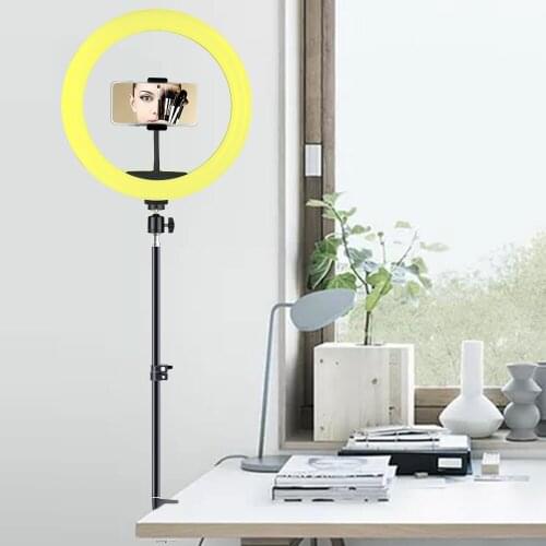 LED Selfie Ring Light Photography Lighting Ringlight With Desktop Holder Stand For Youtube Makeup Video Live Photo Studio Lamp