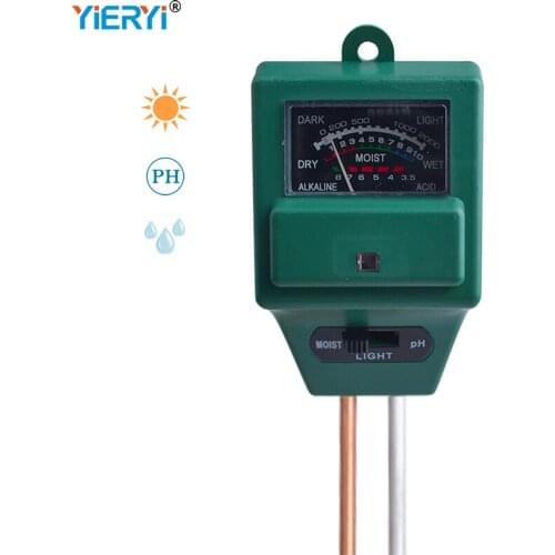 3 in 1 Soil PH Moisture Sunlight Meter Humidity Tester Measuring Hydroponics Acidity Sensor Detector Hygrometer for Garden Plant