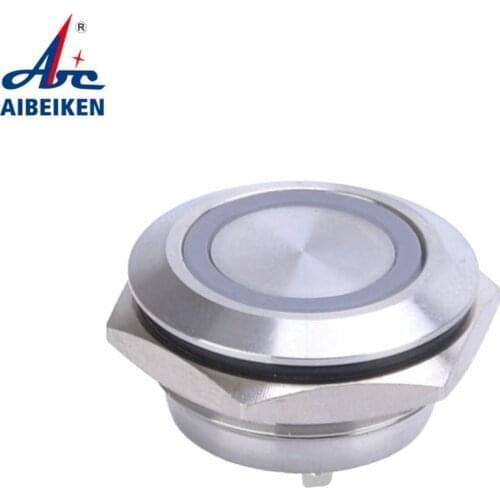 16/19/22mm 3 Triple Color RGB LED Light Mirco Switch Short Strock Momentary Self-reset Waterproof Metal Push Button Switch Power