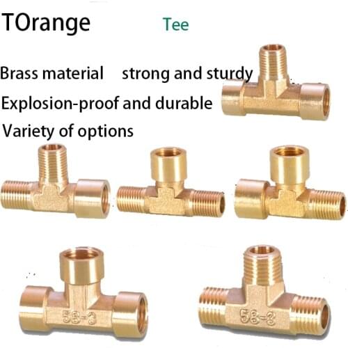 1/4 IN tee three joints 1/8 IN 3/8 IN three outer teeth inner and outer wire G1 /4 reducer brass pneumatic mechanical parts