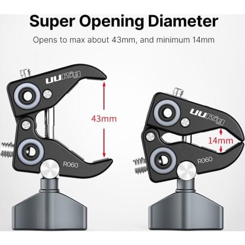 Ulanzi UURig R060 Super Clamp Crab Multifunction Pliers Clip for DSLR Rig Cameras Gimbal Magic Arm Umbrellas Cross Bars