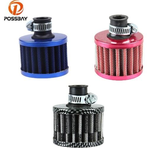 POSSBAY 12mm Universal Car Motor Air Intake Filter Turbine Fuel Saver Engine Aluminum Small Fan Car Interior Accessories