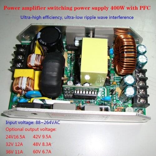 Power amplifier switching power supply 400W with PFC 24V 32V 36V 42V 48V60V